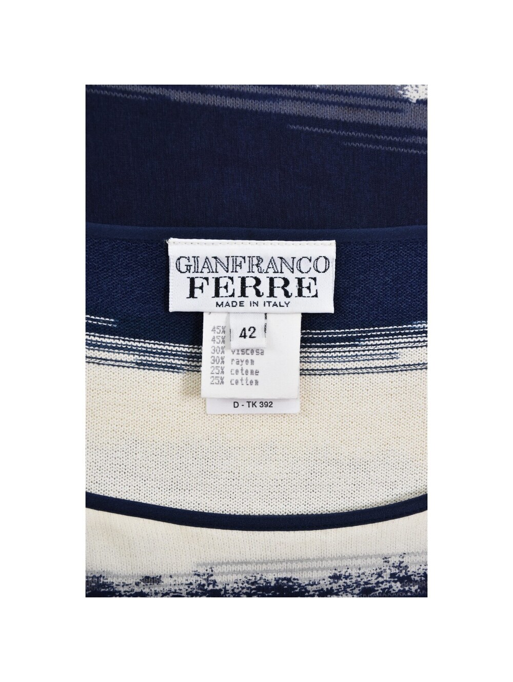 GIANFRANCO FERRÉ c.1999 Navy & White Striped Two-Piece Mini & Maxi Ensemble NWOT - Picture 11 of 13